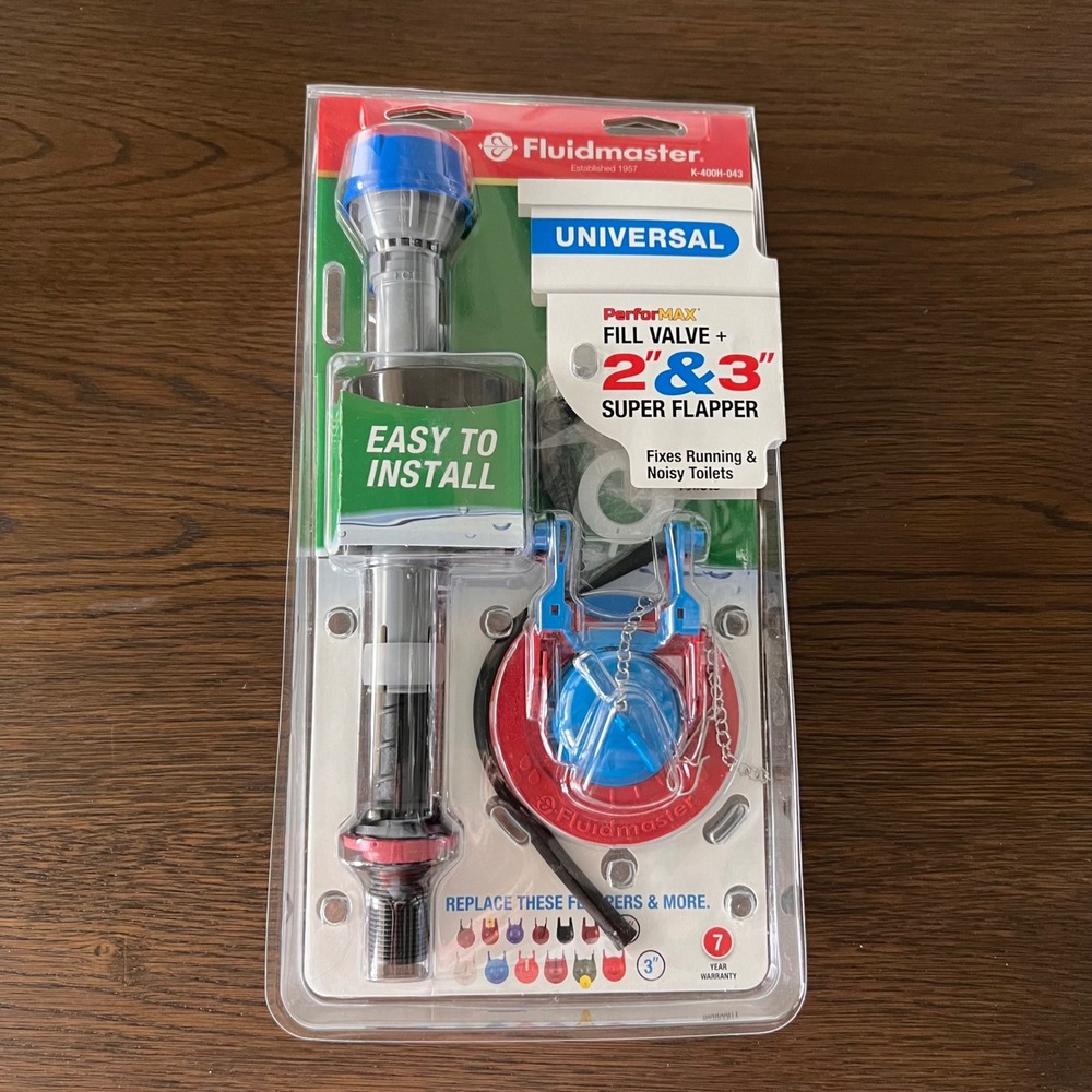 Fluidmaster PerforMAX Universal Toilet Fill Valve and Flapper Kit K-400H-043